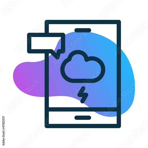 Cyberbullying Line Bubble Gradient Vector Icon Design
