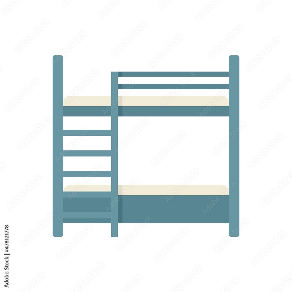 Furniture bunk bed icon flat isolated vector