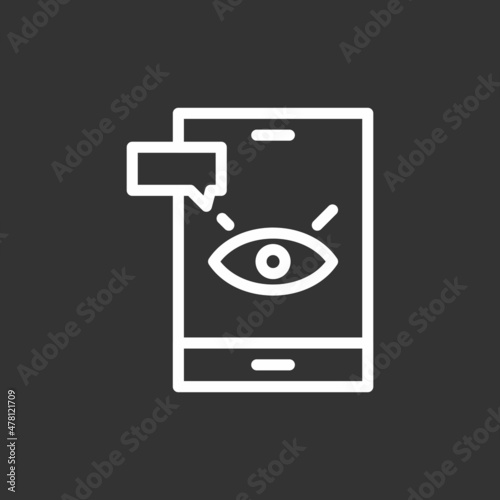 Spyware Line Inverted Vector Icon Design