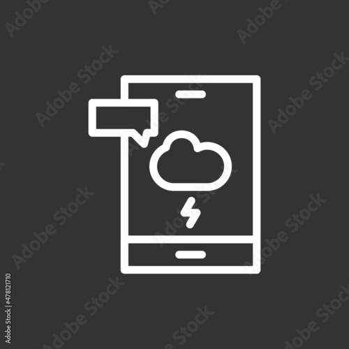Cyberbullying Line Inverted Vector Icon Design