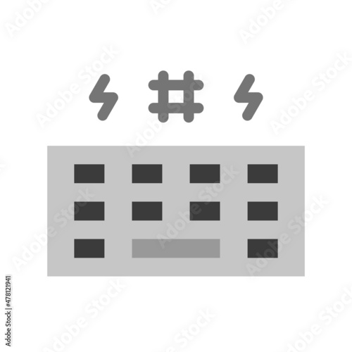 Cyberbullying Flat Grey Scale Vector Icon Design