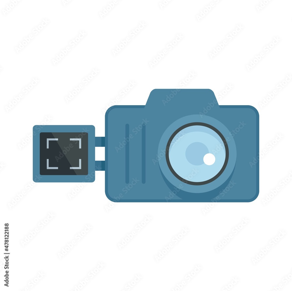 Screen recording camera icon flat isolated vector Screen recording camera icon flat isolated vector
