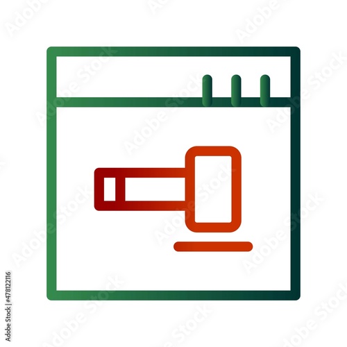 Gavel Line Gradient Vector Icon Design