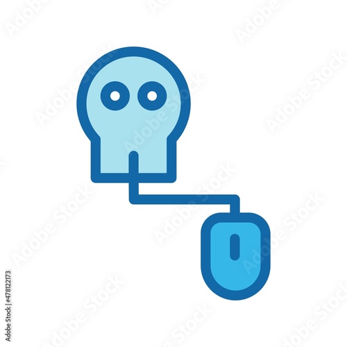 Cyberbullying Line Filled Blue Vector Icon Design