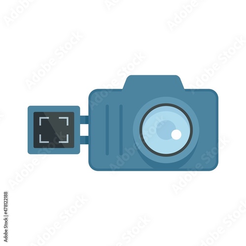 Screen recording camera icon flat isolated vector