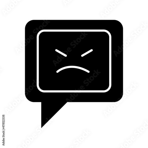 Angry Glyph Vector Icon Design