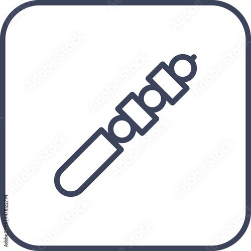  Kebab Line Round Corner Vector Icon Design