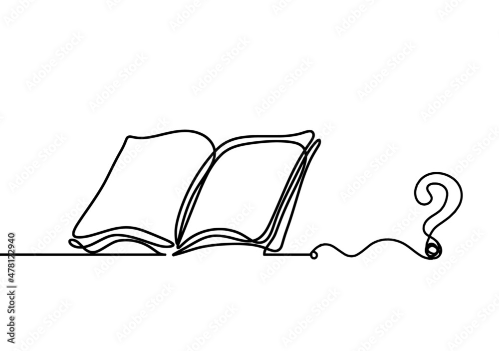 Abstract open book as line drawing on white background. Vector Abstract open book as line drawing on white background. Vector