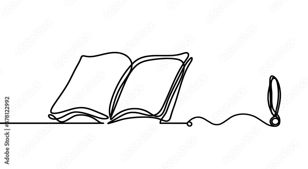 Abstract open book as line drawing on white background. Vector Abstract open book as line drawing on white background. Vector