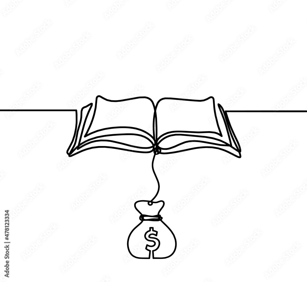 Abstract open book as line drawing on white background. Vector Abstract open book as line drawing on white background. Vector