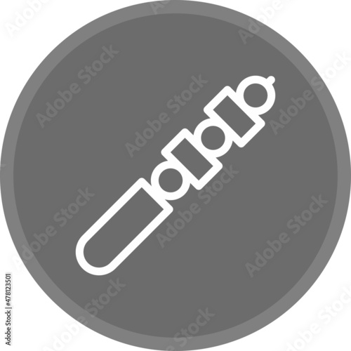 Kebab Line Circle Grey Vector Icon Design