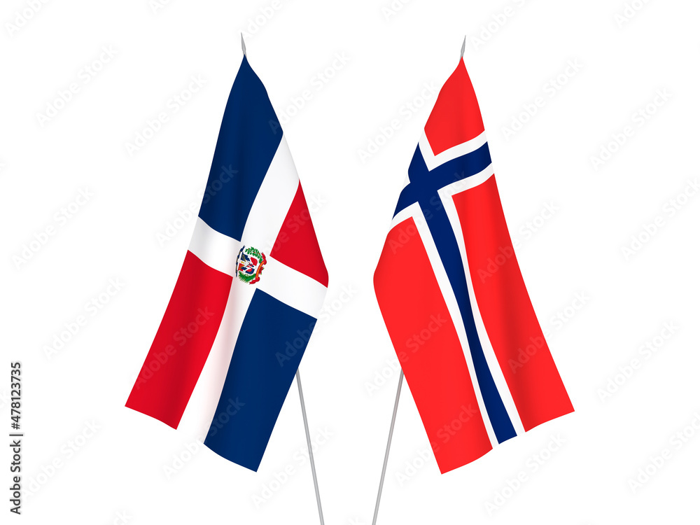 Norway and Dominican Republic flags