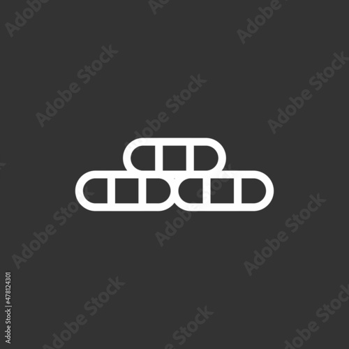 Sushi Line Inverted Vector Icon Design