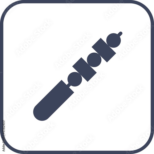 Kebab Glyph Round Corner Vector Icon Design