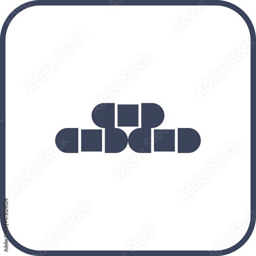 Sushi Glyph Round Corner Vector Icon Design