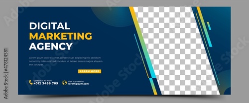 Business horizontal banner cover template design.