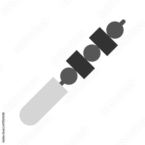 Kebab Flat Grey Scale Vector Icon Design