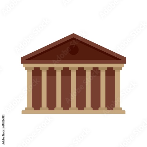 Column theater icon flat isolated vector