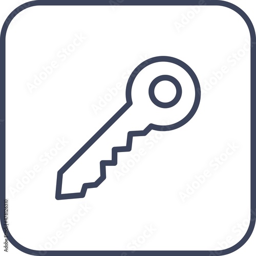 Key Line Round Corner Vector Icon Design