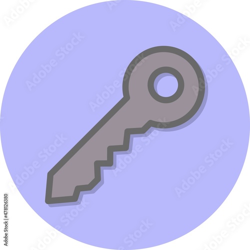 Key Line Filled Circle Vector Icon Design