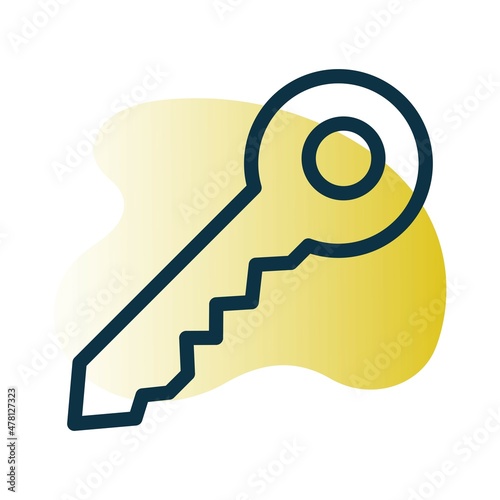 Key Line Bubble Gradient Vector Icon Design