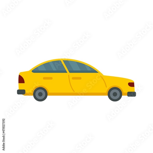 City car unmanned taxi icon flat isolated vector