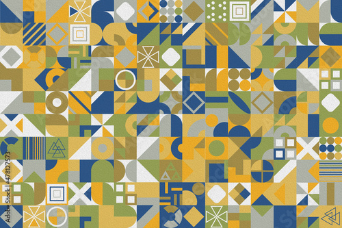 Colorful mosaic covers design. Minimal geometric pattern background