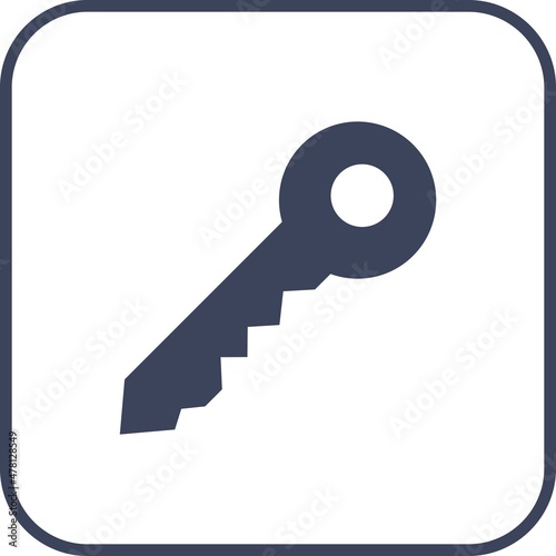 Key Glyph Round Corner Vector Icon Design