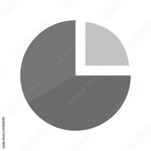 Pie Chart Flat Grey Scale Vector Icon Design photo