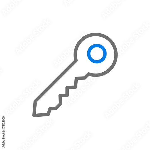 Key Line Blue Vector Icon Design