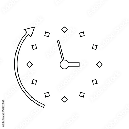  Clock countdown icon in flat style. Time chronometer vector illustration on white isolated background. Clock business concept.