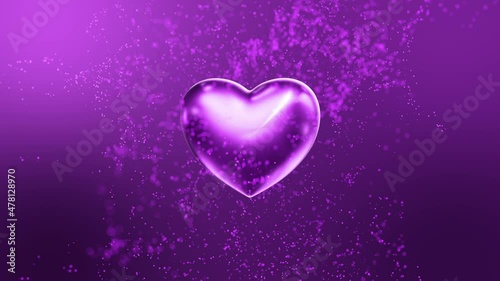 Valentine's day pink animation Hearts Greeting love hearts. Festive of bokeh, sparkles, hearts. Wedding anniversary. Seamless loop background. 3d animation