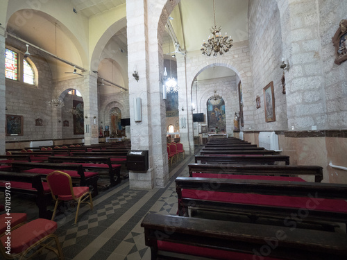 Interior de la Capilla de la Decapitaci  n de San Juan Bautista  en Madaba  en Jordania  Asia