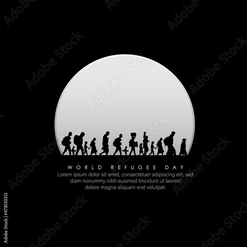 WORLD REFUGEE DAY VECTOR ILLUSTRATION.