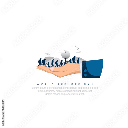 WORLD REFUGEE DAY VECTOR ILLUSTRATION.