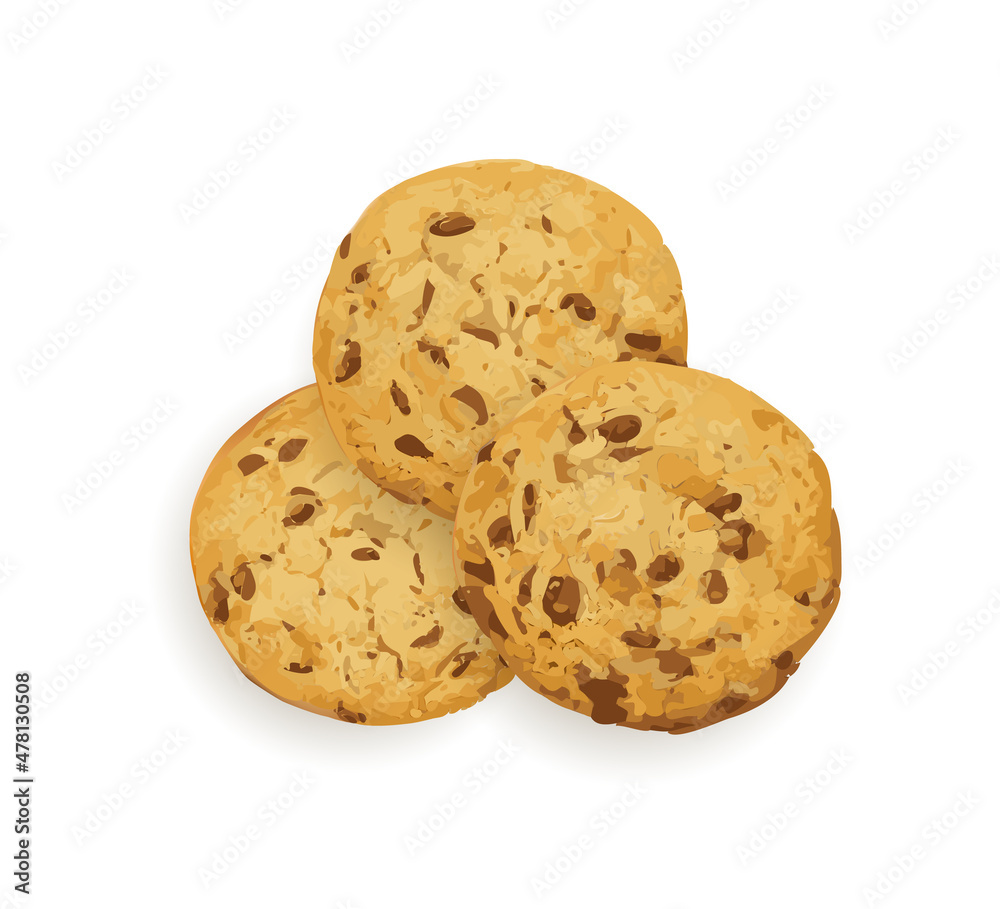 Simple Cookie Isolated, Oatmeal Sugar Bitten Cookies Simple Cookie Isolated, Oatmeal Sugar Bitten Cookies