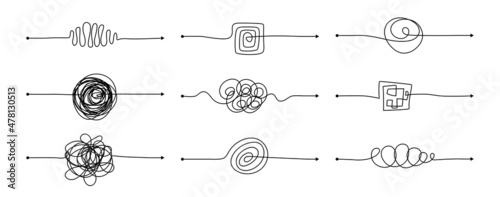 Confused Complicated Way, Chaos or Problem Concept