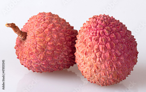 Lychee fruits isolated on a white background