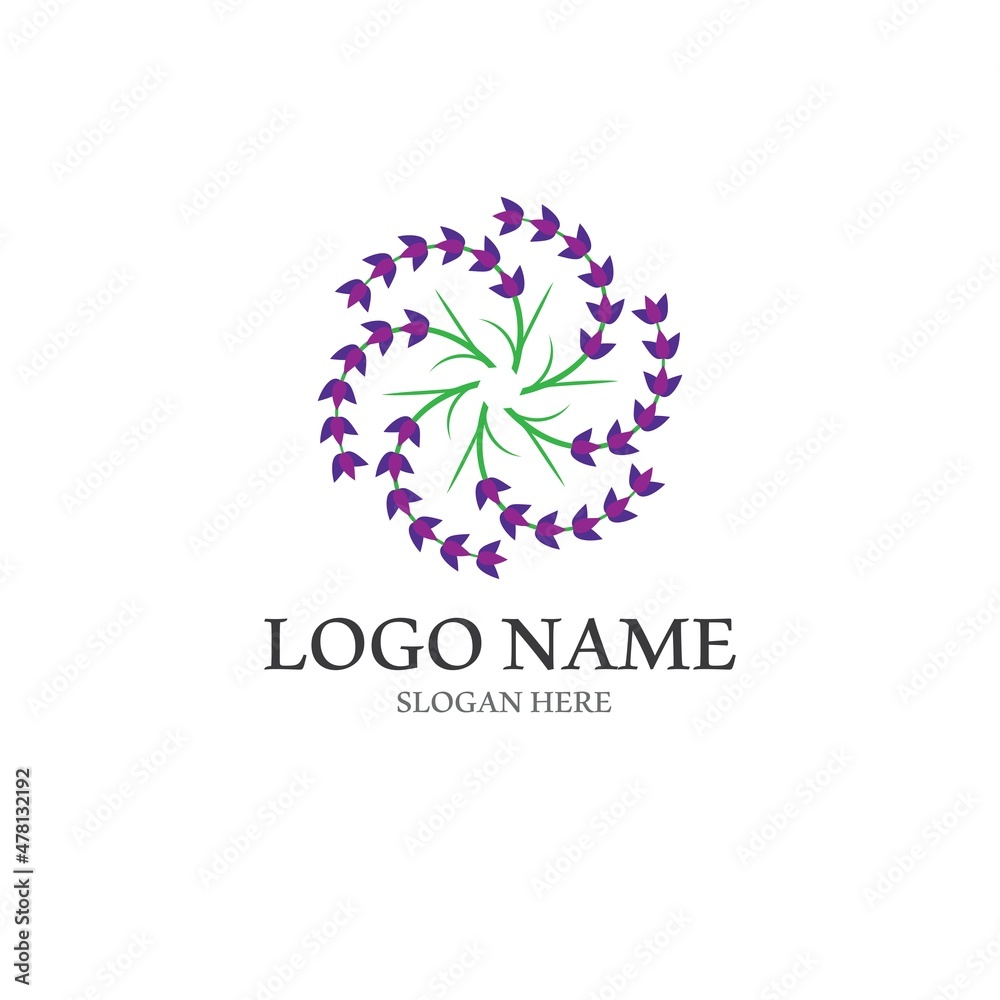 Obraz premium Fresh Lavender flower logo vector
