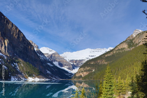 An amazing Lake Louise at a sunny day. Wonderful road trip through Banff and Jasper national park in British Columbia, Canada. An amazing day in Vancouver. What a beautiful nature in Canada. © Philip
