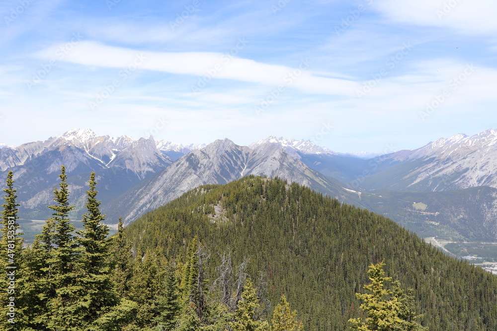 Obraz premium Wonderful road trip through Banff and Jasper national park in British Columbia, Canada. An amazing day in Vancouver. What a beautiful nature in Canada with so many animals and mountains.