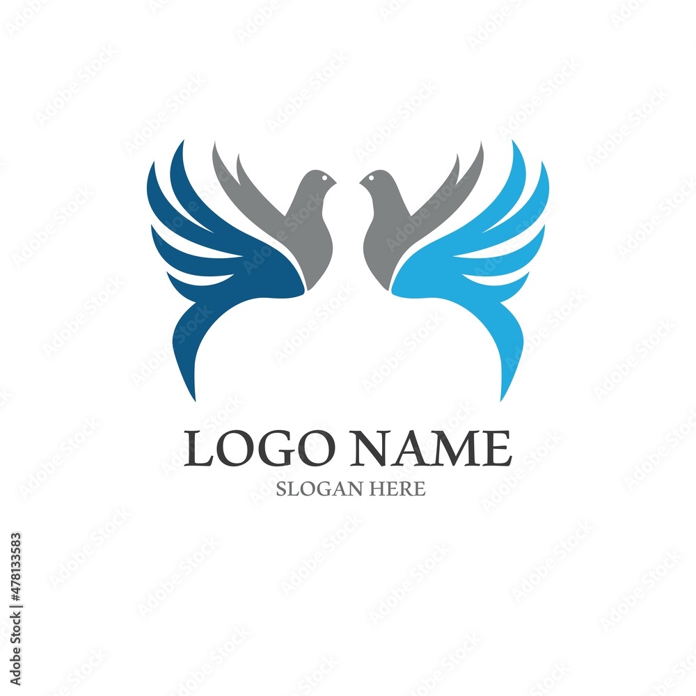 Fototapeta premium Dove bird logo vector design