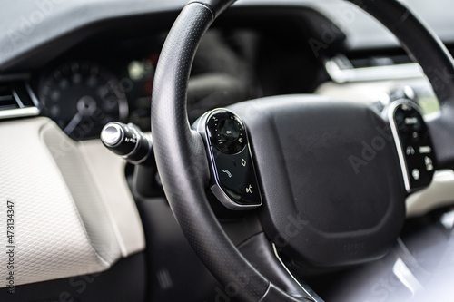 Control panel dashboard car fragment. Automatic transmission gear shift in car © Iryna