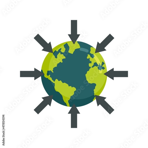 Valokuvatapetti Earth gravity icon flat isolated vector