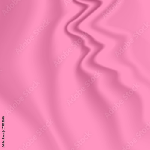 Silk pink background. Abstract vector pattern with copy space. Liquid wave texture, smooth drapery wallpaper. Wedding fabric, satin. Wavy design for banner, card, postcard, backdrop