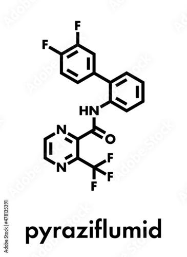 Pyraziflumid fungicide molecule. Skeletal formula.