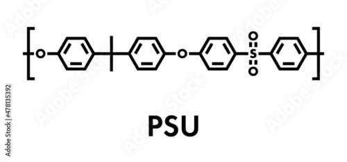 Polysulfone, basic chemical structure. Skeletal formula.