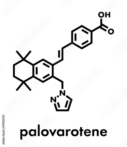 Palovarotene drug molecule. Skeletal formula.