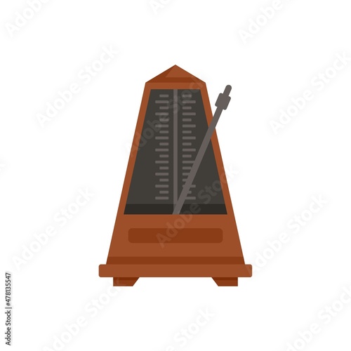 Music metronome icon flat isolated vector