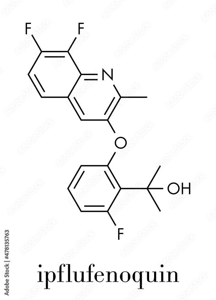 Ipflufenoquin fungicide molecule. Skeletal formula.